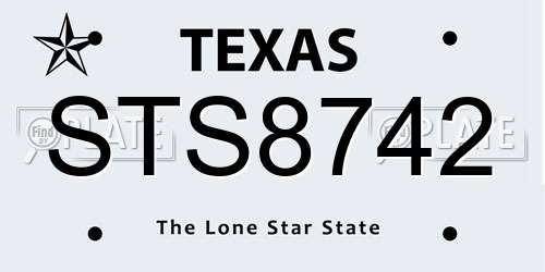 STS8742 Texas License Plate