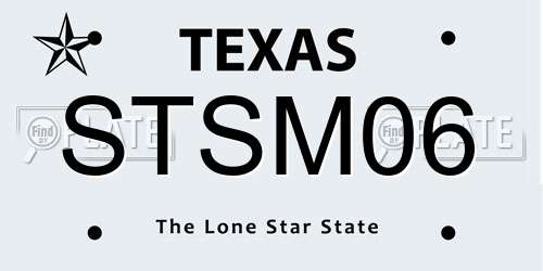 STSM06 Texas License Plate