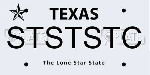 STSTSTC Texas License Plate