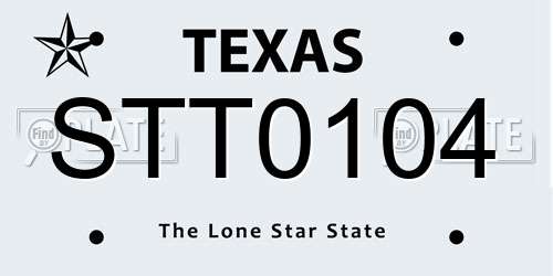 STT0104 Texas License Plate