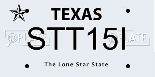STT15I Texas License Plate