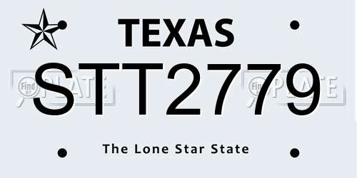 STT2779 Texas License Plate