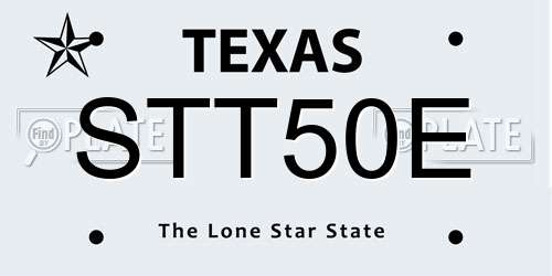 STT50E Texas License Plate