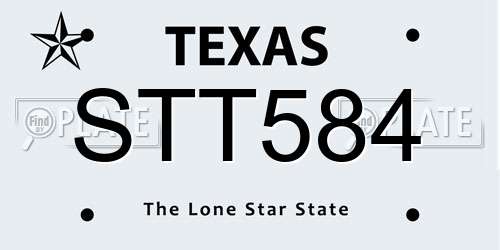 STT584 Texas License Plate