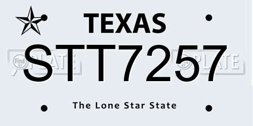 STT7257 Texas License Plate