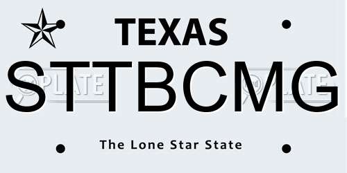 STTBCMG Texas License Plate