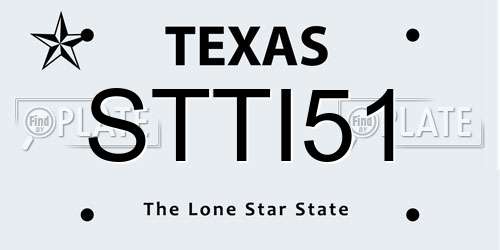 STTI51 Texas License Plate