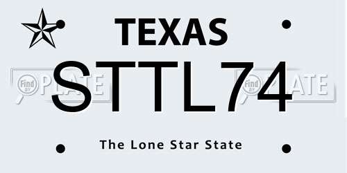 STTL74 Texas License Plate