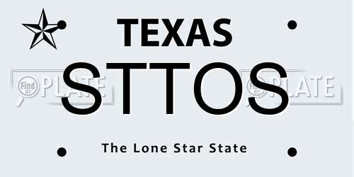 STTOS Texas License Plate