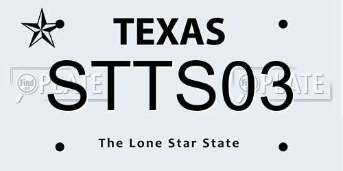STTS03 Texas License Plate