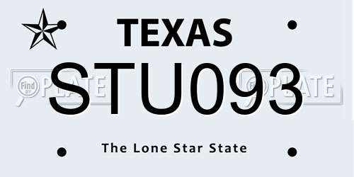 STU093 Texas License Plate