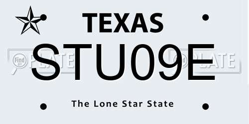 STU09E Texas License Plate