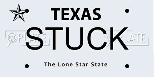 STUCK Texas License Plate
