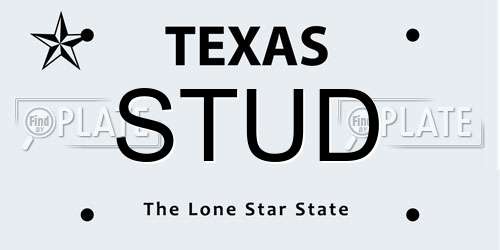 STUD Texas License Plate