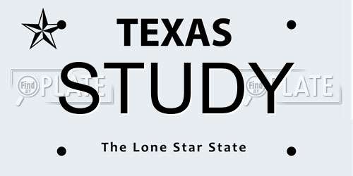 STUDY Texas License Plate