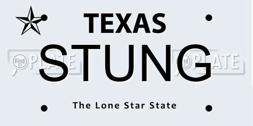 STUNG Texas License Plate