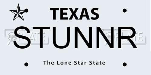 STUNNR Texas License Plate