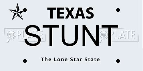 STUNT Texas License Plate