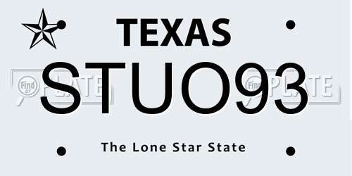 STUO93 Texas License Plate