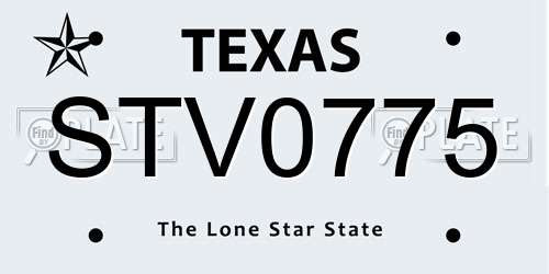 STV0775 Texas License Plate