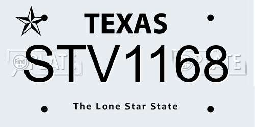 STV1168 Texas License Plate