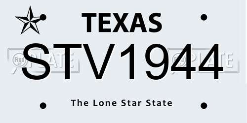 STV1944 Texas License Plate
