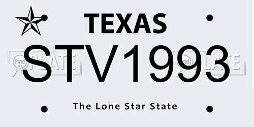 STV1993 Texas License Plate