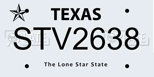 STV2638 Texas License Plate