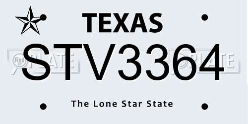 STV3364 Texas License Plate