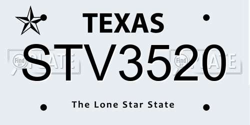 STV3520 Texas License Plate