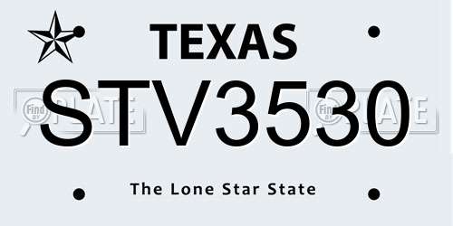 STV3530 Texas License Plate
