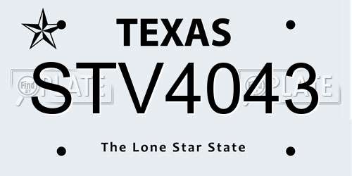 STV4043 Texas License Plate