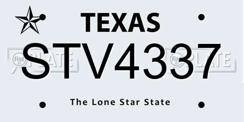 STV4337 Texas License Plate