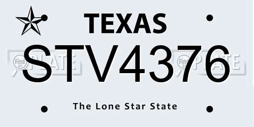 STV4376 Texas License Plate