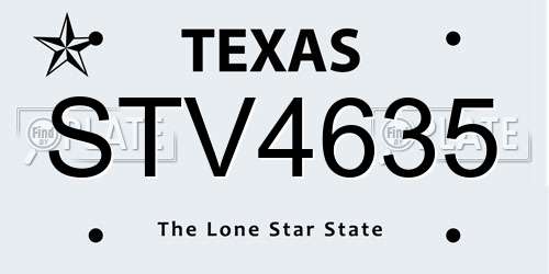 STV4635 Texas License Plate