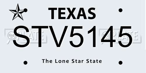 STV5145 Texas License Plate