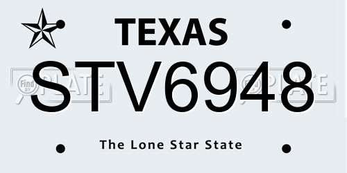 STV6948 Texas License Plate