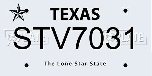 STV7031 Texas License Plate