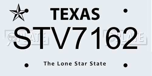 STV7162 Texas License Plate