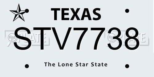 STV7738 Texas License Plate