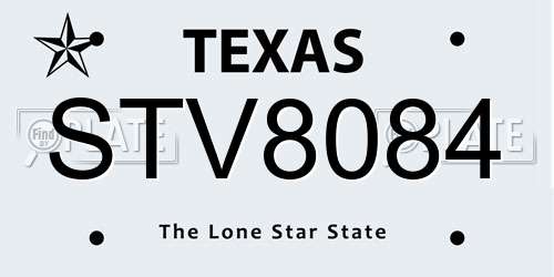 STV8084 Texas License Plate