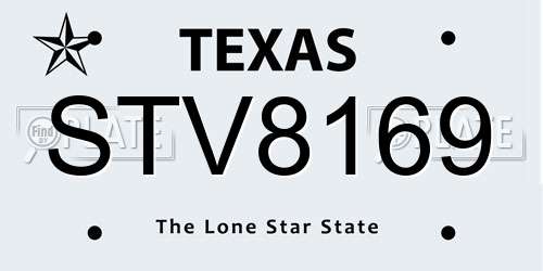 STV8169 Texas License Plate