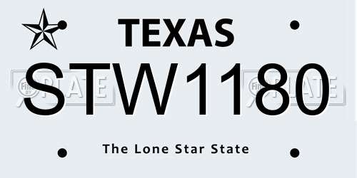 STW1180 Texas License Plate
