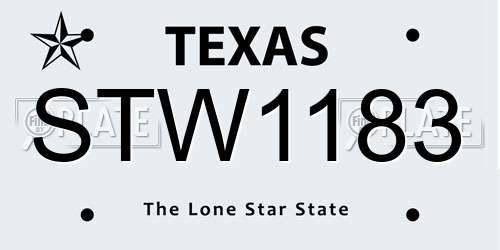 STW1183 Texas License Plate