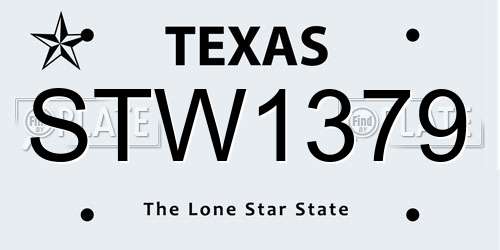STW1379 Texas License Plate