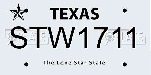 STW1711 Texas License Plate