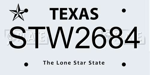 STW2684 Texas License Plate