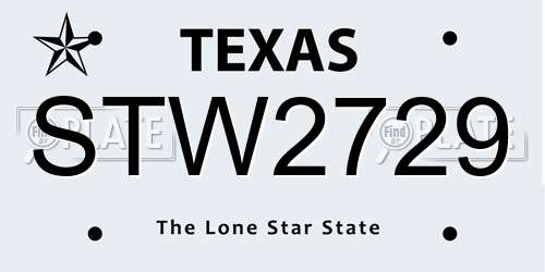 STW2729 Texas License Plate