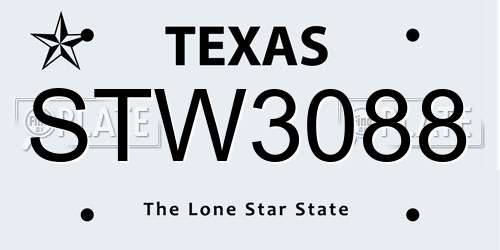 STW3088 Texas License Plate