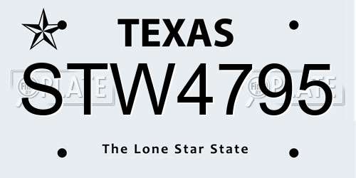 STW4795 Texas License Plate